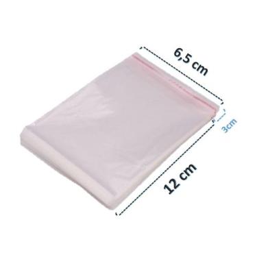 Imagem de Saco Adesivado Saquinho Plástico Transparente 5x12 500 Unidades - F.S.