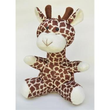 Imagem de Girafa de pelúcia animal de safári floresta selva bichinho com 30 cm g