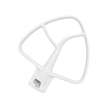 Imagem de Batedor plano revestido K45B para KitchenAid 4,5-5 Qt acessórios de misturador de cabeça inclinada para acessório de pá de auxílio de cozinha, branco
