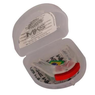 Imagem de Protetor Bucal Duplo para Karate MKS CBK Oficial, Branco