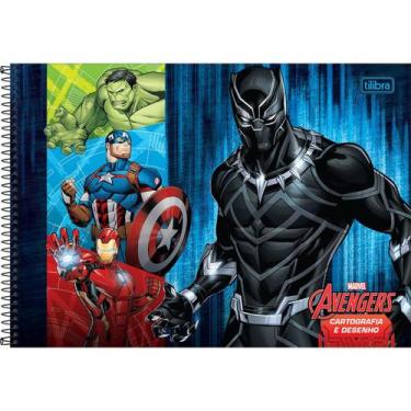 Imagem de Caderno de Desenho e Cartografia Avengers (Vingadores) 80 Folhas - Til