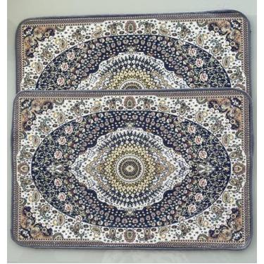 Imagem de Kit 2 Tapete Estampado Indiano Antiderrapante 40x60 Kasilar - Kasilar 