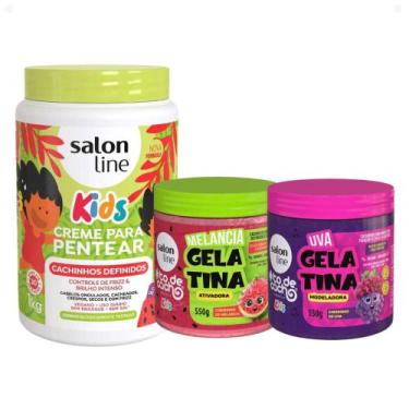 Imagem de Kit Creme Melancia + Gelatina Salon Line Melancia e Uva Com 3
