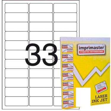 Imagem de Etiqueta Adesiva Imprimaster A4 63,5mm X 25,4mm - 33 etiquetas folha -