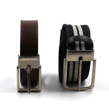 Imagem de Kit Presente 2 Cintos Masculinos Dupla Face - SD