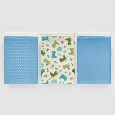 Imagem de Kit 3 Pçs Fronha Para Bebê 30 X 40cm 100% Algodão - Dugu, Fofossauro