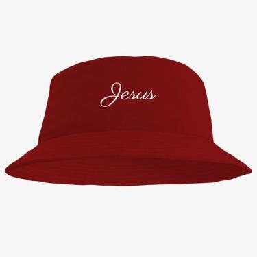 Imagem de Chapéu Bucket Hat Estampado Jesus - MP Moda Masculina, Único, Vermelho