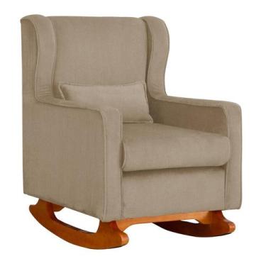 Imagem de Poltrona Decorativa Aurora Balanço Vovo Suede Capuccino - FM - Fina Mo