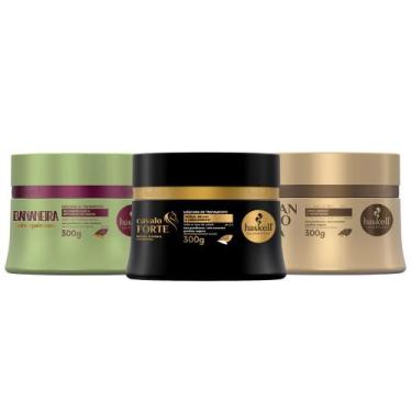 Imagem de Kit Haskell Máscaras Mandioca + Cavalo Forte + Bananeira 300g