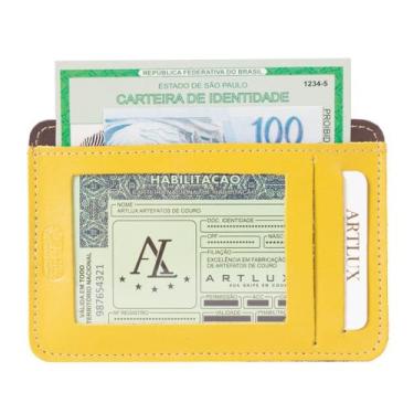 Imagem de Porta Documento de Carro e RG em Couro 530 - Artlux, Verde Limão