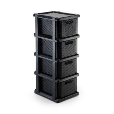 Imagem de Gaveteiro plástico rattan 04 gavetas Com rodizio  - Agraplast