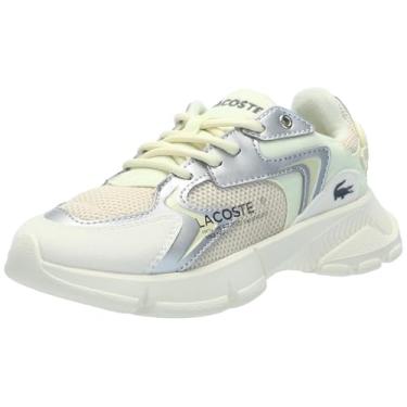 Imagem de Lacoste Tênis infantil unissex L003 Neo, Lt Brw/Lt Ylw, 11.5 Little Kid