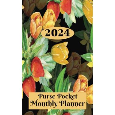 Imagem de 2024 Pocket Purse Monthly Planner: Perfect Planner for on the go. Yearly Calendar Holidays with Monthly Calendars and pages for Notes Birthdays Passwords and Contacts. 4" x 6.5"
