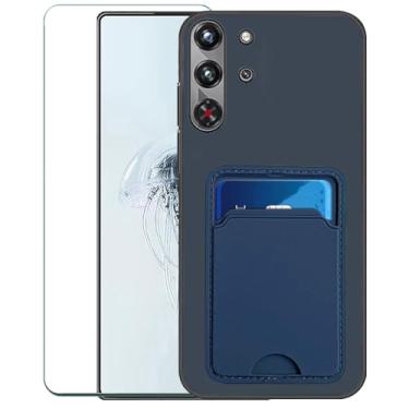 Imagem de Covthch Capa para ZTE Nubia Red Magic 10 Pro com protetor de tela, RedMagic 10 Pro+, capa carteira fina de borracha de silicone elegante durável com compartimentos para cartão de crédito para RedMagic