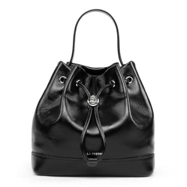 Imagem de LA'FESTIN Bolsa pequena de couro para mulheres: bolsas de ombro pretas bolsa transversal, Preto - 1