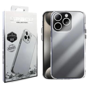 Imagem de Capa Capinha Clear Case Space Compatível iPhone 15 Pro Max Rígida Anti Amarelamento Resistente