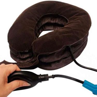 Imagem de Dispositivo Tração Cervical Pescoço Inflável Cinta Extensora - Colar T