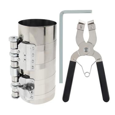Imagem de ePathChina Ferramenta de compressor de anel de pistão de motor de carro de 6 polegadas, tamanhos ajustáveis de 2,4 polegadas a 7,6 polegadas com alicate de instalação de pistão, kit de remoção de anel