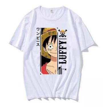 Imagem de Camiseta One Piece Luffy Pirata Chapéu de Palha  Estampa Exclusiva Ani
