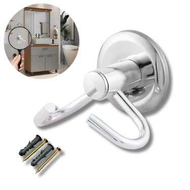 Imagem de Cabide Duplo para Banheiro, Porta Toalha em Aço Inox e Alumínio, Acabamento Cromado, Fixação Dupla