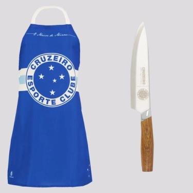 Imagem de Kit Cruzeiro Faca Premium E Avental Churrasqueiro - Kits, Único