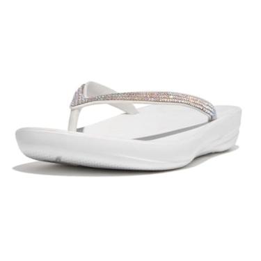 Imagem de FitFlop Chinelo feminino Iqushion Sparkle, Branco urbano, 8.5