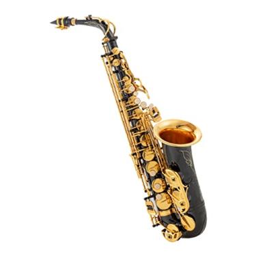 Imagem de EB Saxofone alto latão preto e dourado laca instrumento musical E-Flat Sax com acessórios de capa
