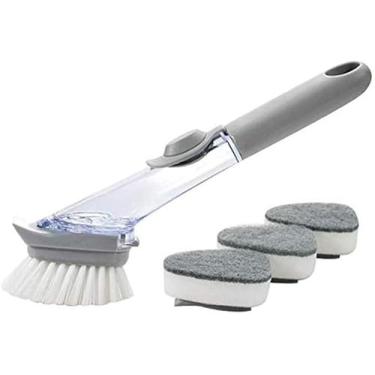 Imagem de Esfregador de pratos da Kitchen para lavar louças, escova de pia para esfregão de pratos com alça de sabão, escova de lava-louças