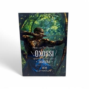 Imagem de Placa Decorativa Oxóssi Sigo as Flechas Mdf DuplaFace 27 cm