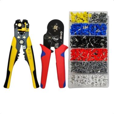 Imagem de Kit Alicate Crimpador com Box de Terminais 1900 Ilhós + Alicate Decapador