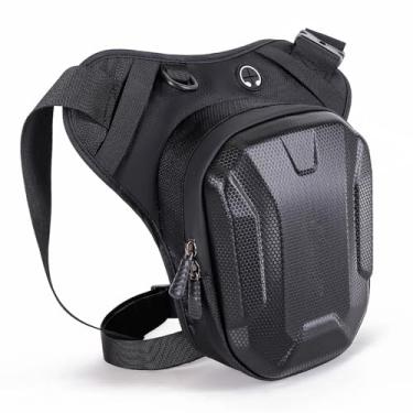Imagem de Bolsa de perna tática para motocicleta, para homens e mulheres, bolsa de pochete de quadril para atividades ao ar livre, caminhadas, ciclismo, Oxford, mochila para a coxa, #01 preto, One Size,