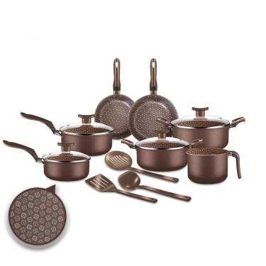 Imagem de Conjunto de Panelas 10 peças Disegno Marrom - D`Itália