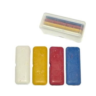 Imagem de Caixa com 4 Giz Colorido Para Marcação de Tecido Alfaiate Moldes Costu