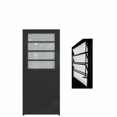Imagem de Porta Basculante Aluminio Preto 2.10 x 0.80 Lado Esquerdo- Hale