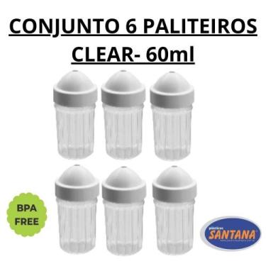 Imagem de Conjunto c/6 Paliteiros Clear c/60 ml cada - Plásticos Santana