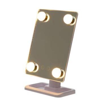 Imagem de TLTDSMY Espelho de maquiagem de LED, lupa de LED, modo de carregamento para girar o espelho de mesa abdominais