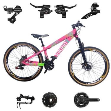 Imagem de Bicicleta Vikingx 24v Aro 26 Tuff 25 Aluminio Shimano Mtb Freeride Sus