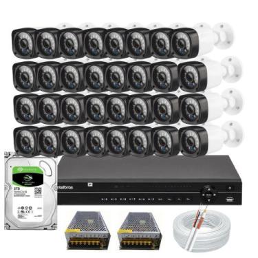 Imagem de Kit 32 Camera de Segurança Infravermelho Hd Dvr Intelbras 32ch c/hd 3t