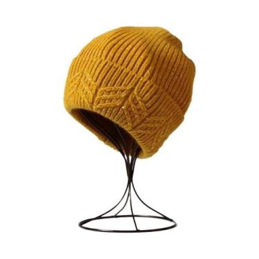 Imagem de Gorro de Inverno Unissex de Caxemira com Lurex e Lantejoulas - Quente 