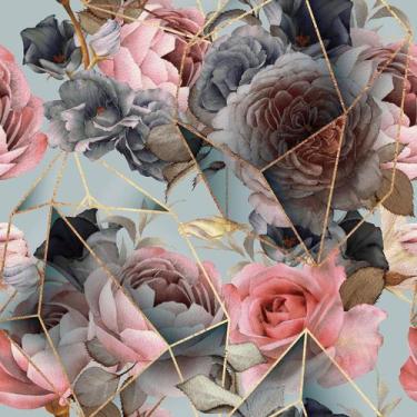 Imagem de Papel de Parede Adesivo Borboleta Azul Bege Delicado Infantil Bebê Mod