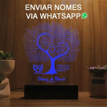 Imagem de Luminária Abajur Árvore Da Vida Bodas LED Azul - Bold