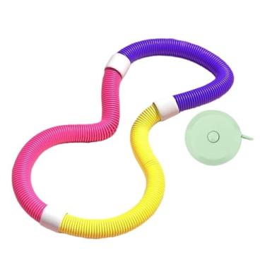 Imagem de Deevoka Equipamento de ginástica com peso, entretenimento interno e externo, PVC portátil, 160 cm, aro de mola para casa, adultos, crianças, homens e mulheres, Rosa Amarelo 1.3kg