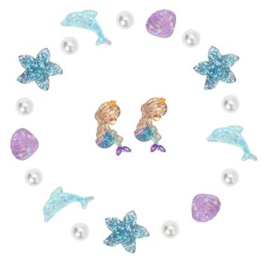 Imagem de CIKKITZ 20 peças de pingentes de sapato de sereia para meninas, golfinho, concha, pérolas, lindos enfeites de decoração de sapatos DIY para sandálias de tamanco, lembrancinha de festa, generic, Resina