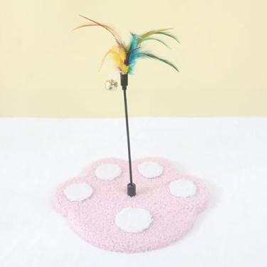 Imagem de BRINQUEDO PARA GATOS INTERATIVO ANTI STRESS PATINHA MOLA E PENAS (Rosa)