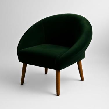 Imagem de Poltrona Cadeira Decorativa para Sala de Espera Moderna Resistente Escritório Pés Palito MOBLAN decor (Verde musgo)