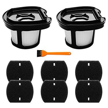 Imagem de Pacote com 2 filtros de substituição a vácuo 2284w para Bissell Pet Hair Eraser Filter Hand Vacuum 2284W 2390 2389 2390A, Compare com as peças # 1614212 1614203 1614204, 2 filtros de malha e 6 filtros