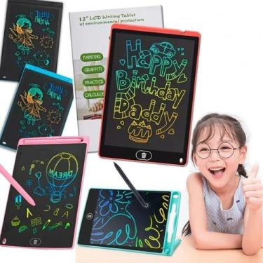 Imagem de Tablet Lousa Magica Grande Escreve e Apaga Tela 12' Azul - HL