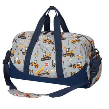 Imagem de Choco Mocha Bolsa de viagem infantil para meninos – Bolsas noturnas para viagem, academia, festa do pijama, meninos de 9 a 12 anos, 6 a 8 anos, Estrutura cinza, 20.08 x 9.06 x 10.63 inches