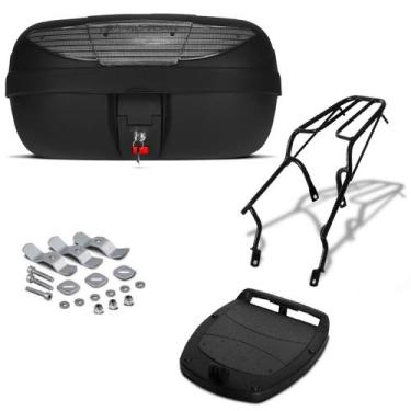 Imagem de Baú Bauleto 45 Litros Pro Tork + Bagageiro Moto, CRISTAL, BIZ 110I 201