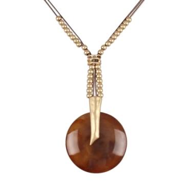 Imagem de Jeilwiy Colar feminino boho estilo hippie, grosso, longo, de couro, gargantilha preta, boêmio, Couro sintético, Sem Pedra Preciosa